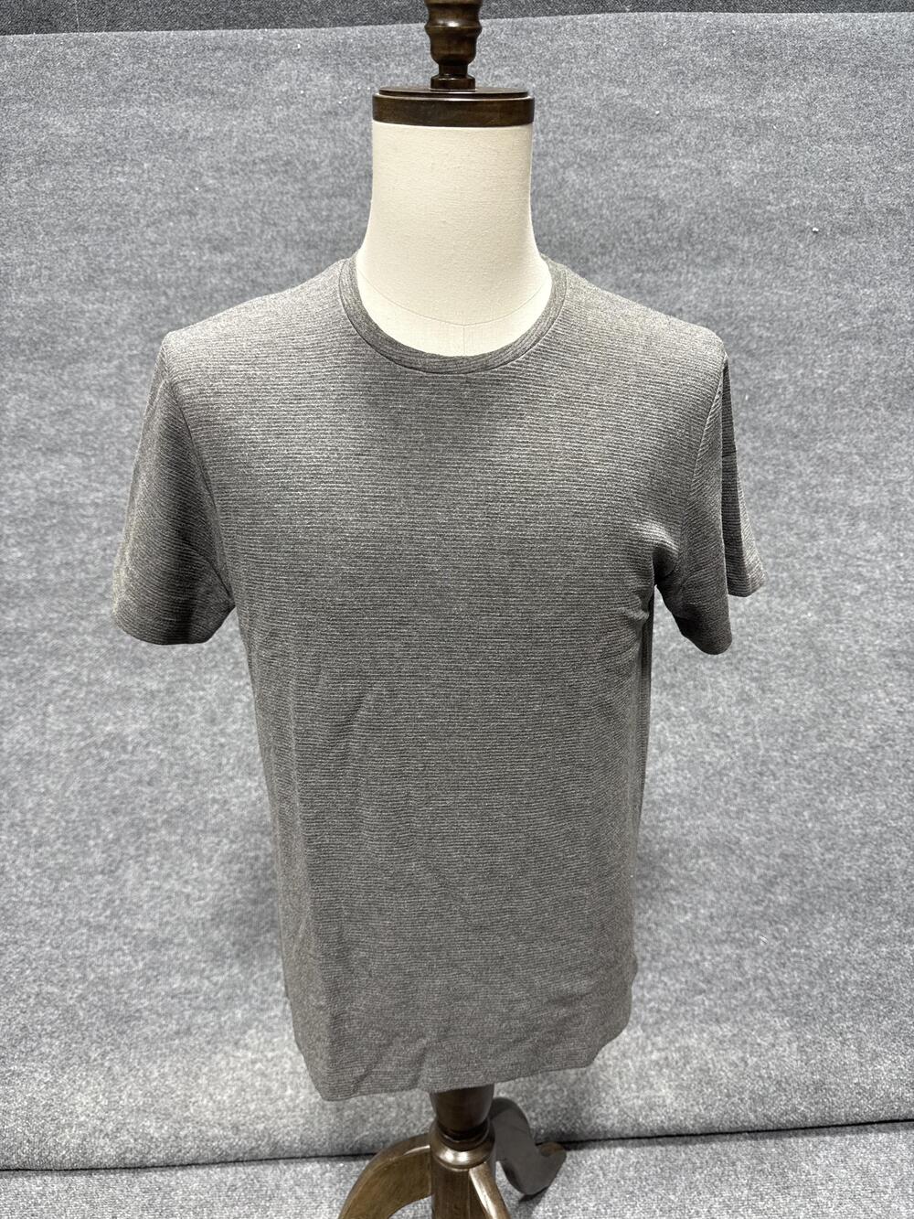 Zara Shirt Mens Medium Gray Striped Crewneck Jersey T-Shirt Tee Top Casual
